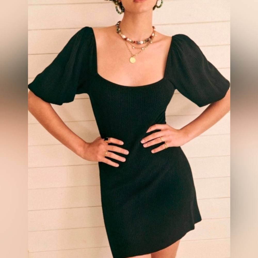 Sezane Black Mini Dress